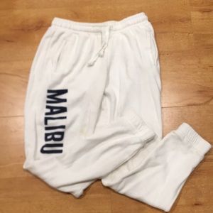 White sweatpants!! Super soft